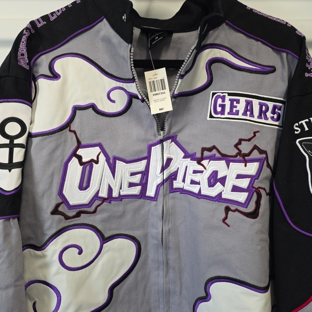 One Piece Luffy Gear 5 Moto Jacket Medium Mens NWT - Picture 4 of 7